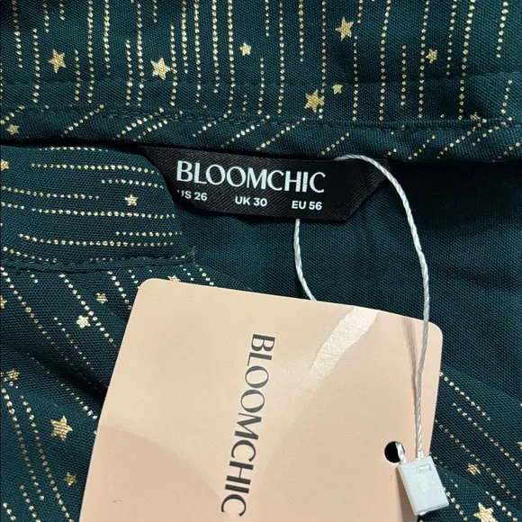 BloomChic Plus Glitter Lantern Sleeve Blouse - Picture 11 of 13